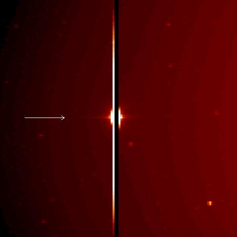 Close-up of Mercury in raw data
