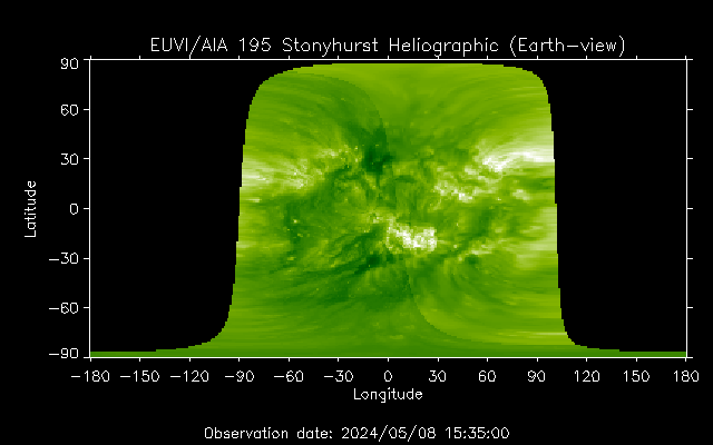 EUVI/AIA 195 Stonyhurst Heliographic (Earth-view)