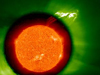 Prominence eruption in the EUVI and COR1 telescopes - March 1, 2010 thumbnail