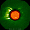 Fast CME and prominence eruption thumbnail