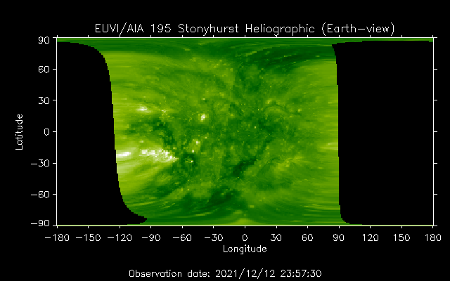 EUVI 195 heliographic map