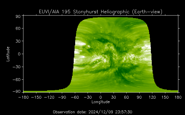 EUVI 195 heliographic map