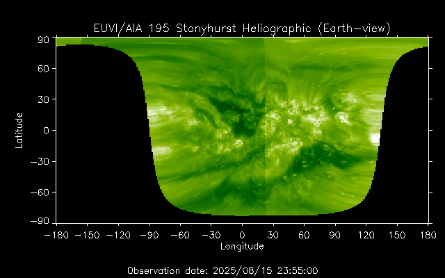 EUVI 195 heliographic map
