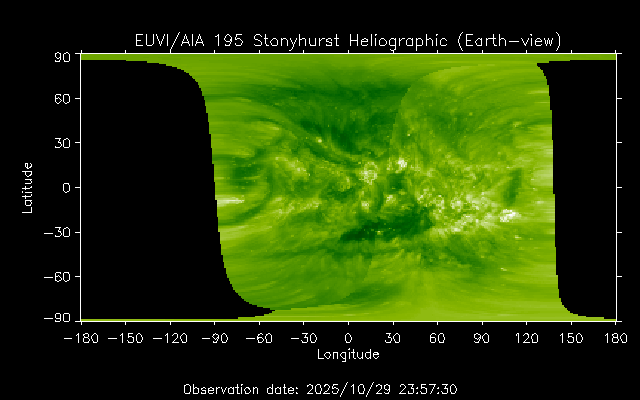 EUVI 195 heliographic map