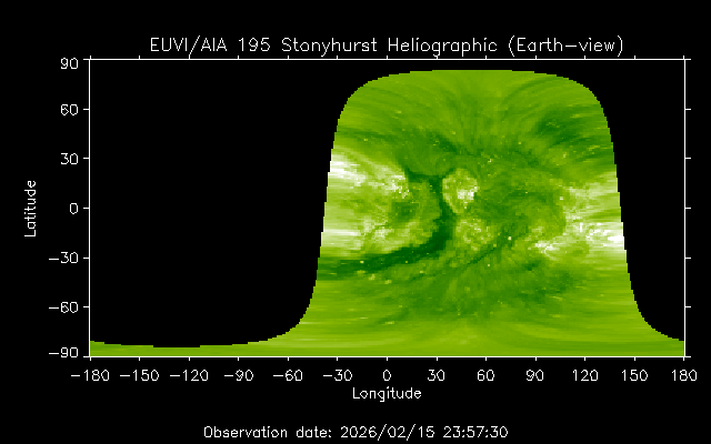 EUVI 195 heliographic map