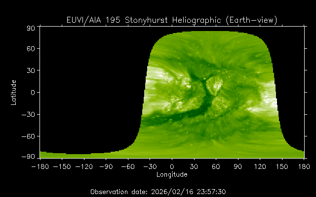 EUVI 195 heliographic map