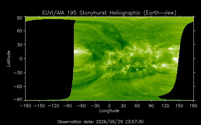 EUVI 195 heliographic map