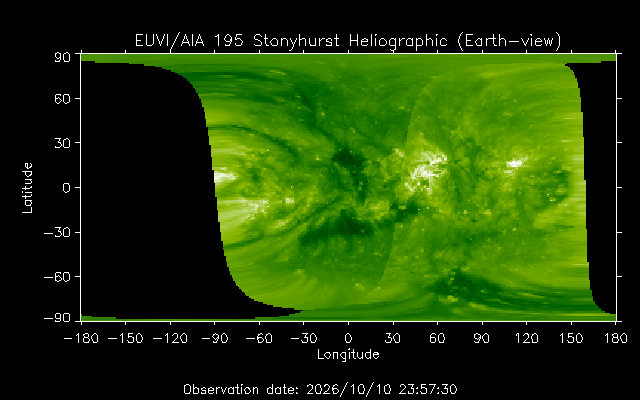 EUVI 195 heliographic map