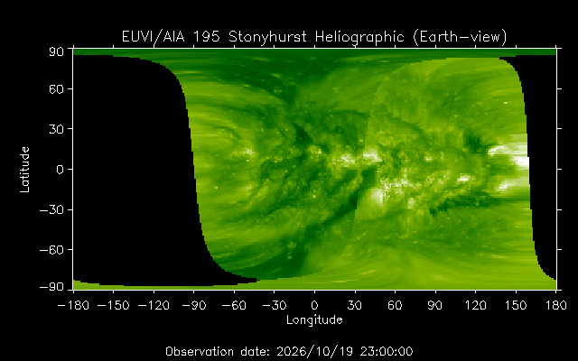 EUVI 195 heliographic map